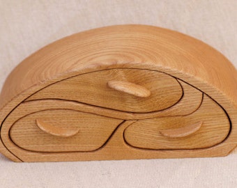 Curve Box Sculpted Jewelry Box In Chestnut Wood