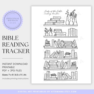 Bible Reading Tracker Printable: Bookshelf Coloring Page (PDF)