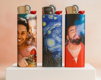 Personalisiertes Bild Foto Feuerzeug Aufkleber Wraps individuell Laminiert Qualität