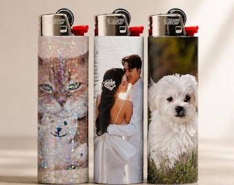 Personalisiertes Bild Foto Feuerzeug Aufkleber Wraps individuell Laminiert Qualität Geschenkidee Stabfeuerzeug smoker accessories