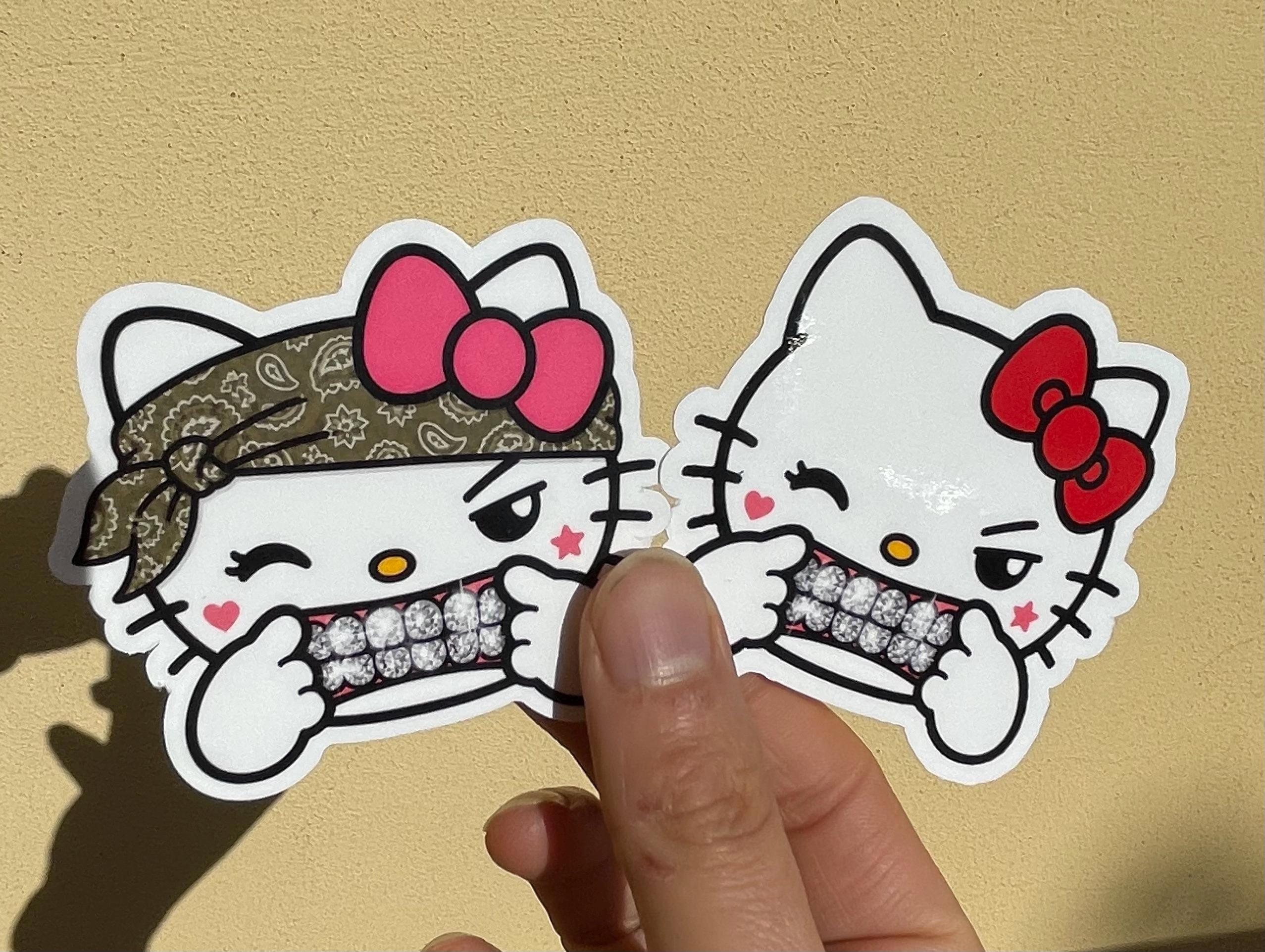 Hello Kitty Rills Hello Kitty Sticker Cute Gangsta Bandana Grills Grillz Kawaii Sanrio ...