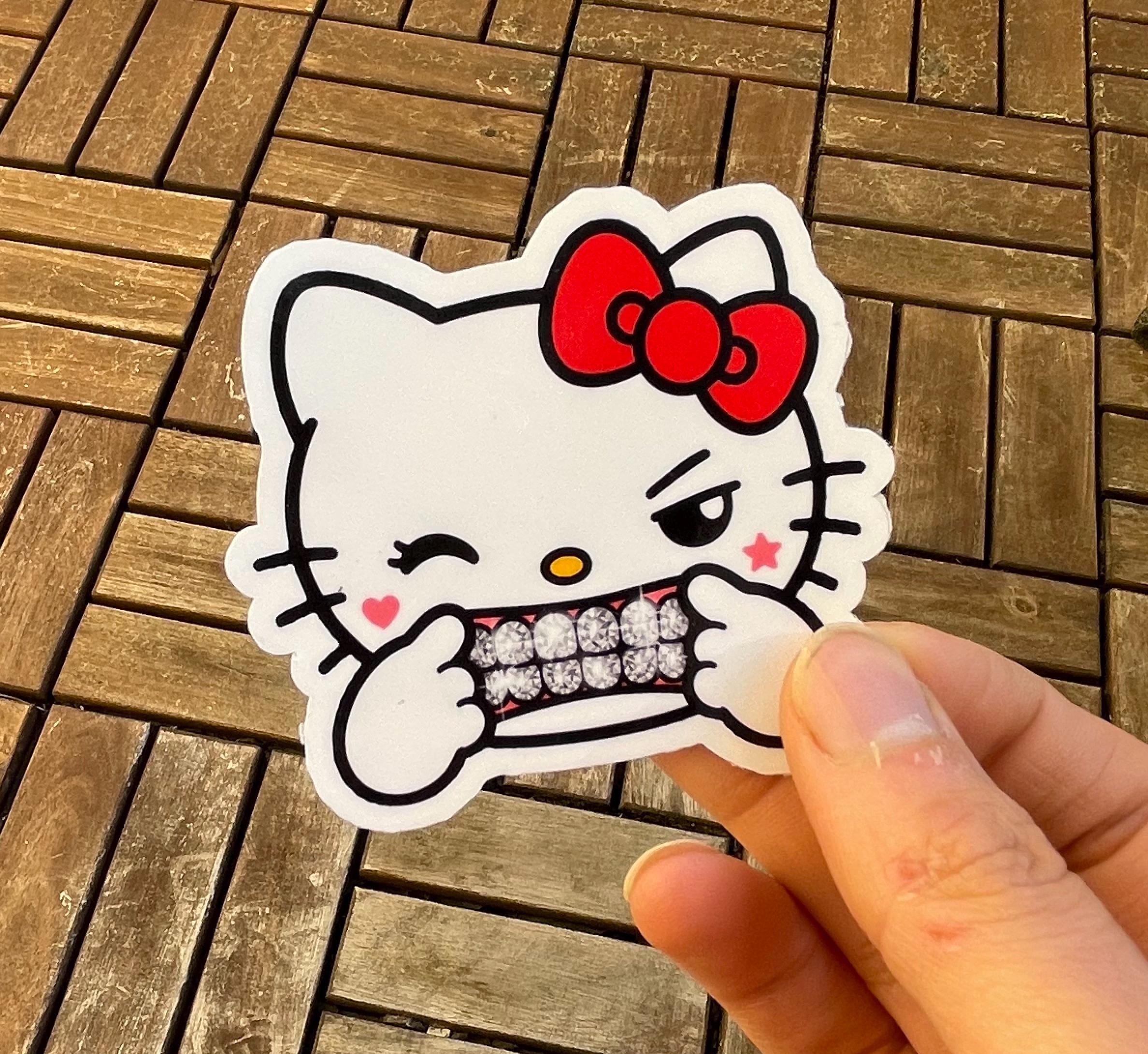 Hello Kitty Rills Hello Kitty Sticker Cute Gangsta Bandana Grills Grillz Kawaii Sanrio ...