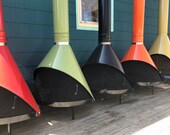 Vintage PREWAY , MALM , MAJESTIC Mid Century Modern Fireplace - Iconic Design - Indoor Outdoor Wood Burning Cone Enamel Fireplace