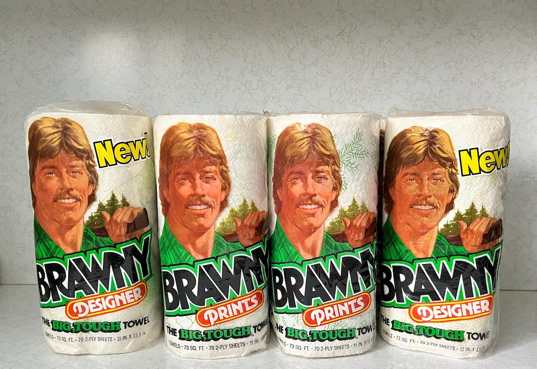 Vintage 1980s BRAWNY Lumberjack Paper Towels - 80s Advertising