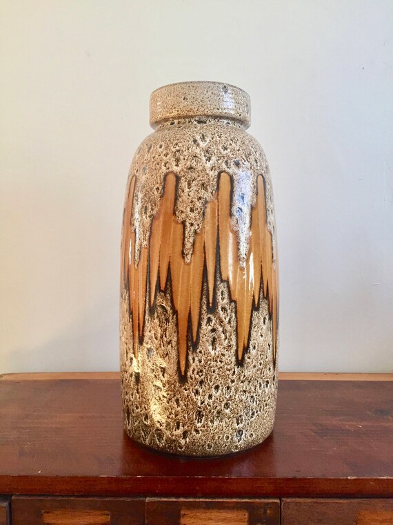 Vintage Scheurich West Germany Large Fat Lava Floor Vase Etsy