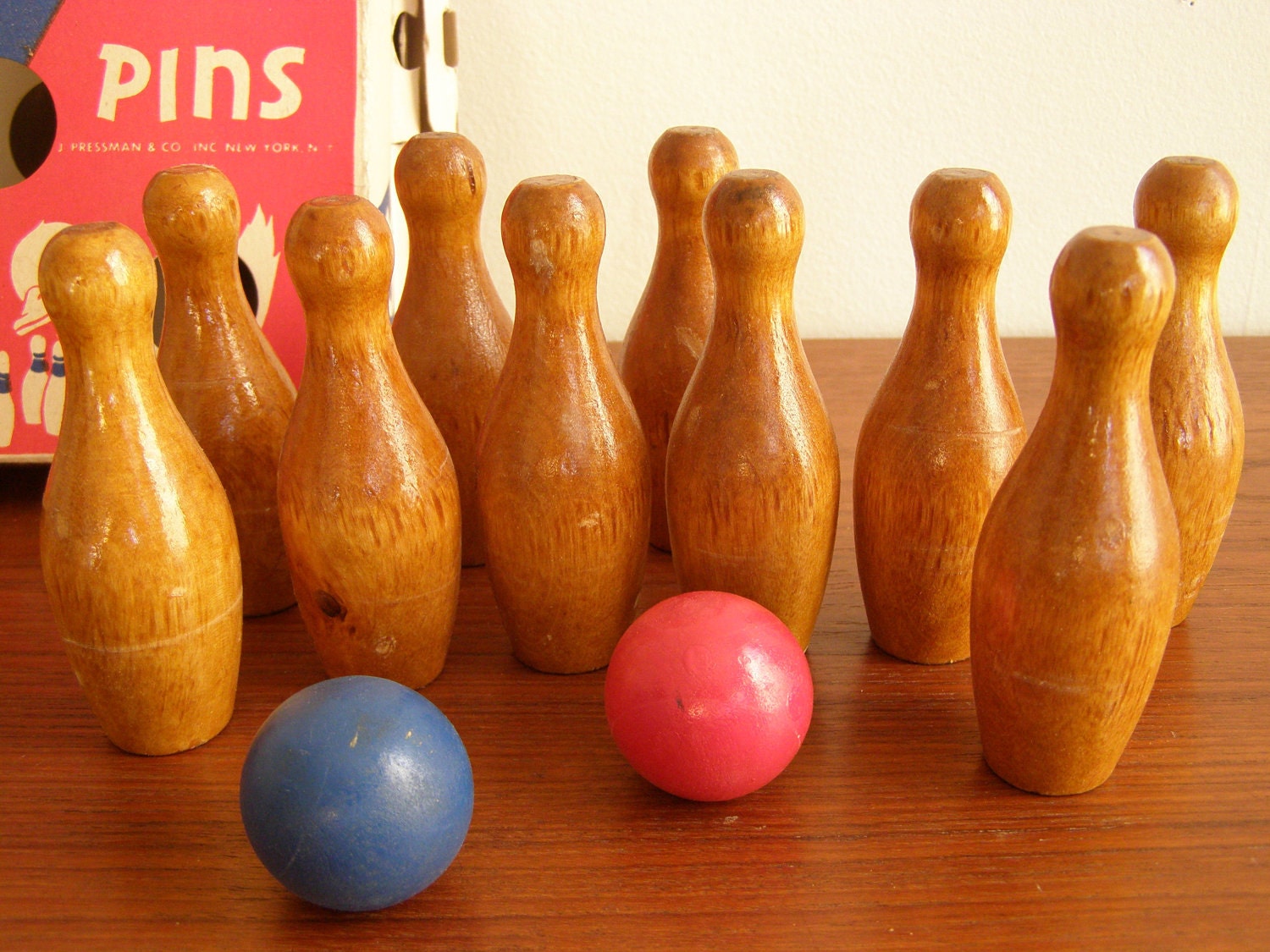 Vintage DUCK PINS Toy Bowling Set by J Pressman & Co NYC Etsy