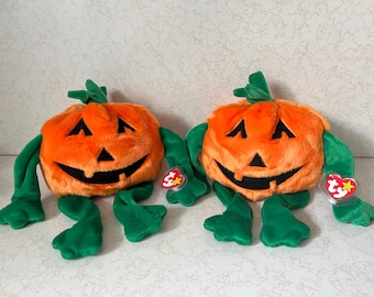 Vintage Retired PUMKIN' 1999 TY Beanie Buddies MWMT Pumpkin Jack