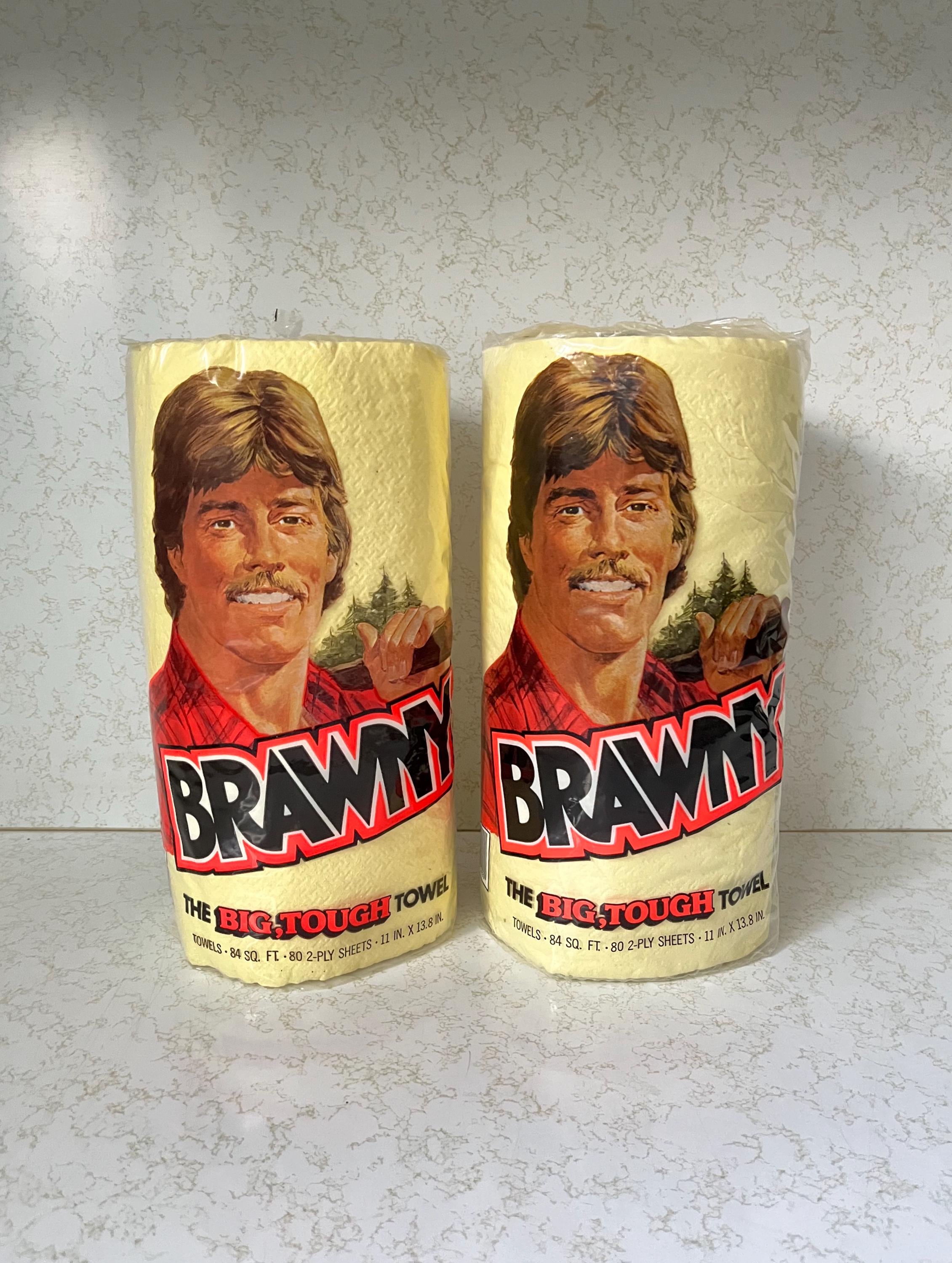 Vintage 1982 BRAWNY Lumberjack Paper Towels - 80s Advertising