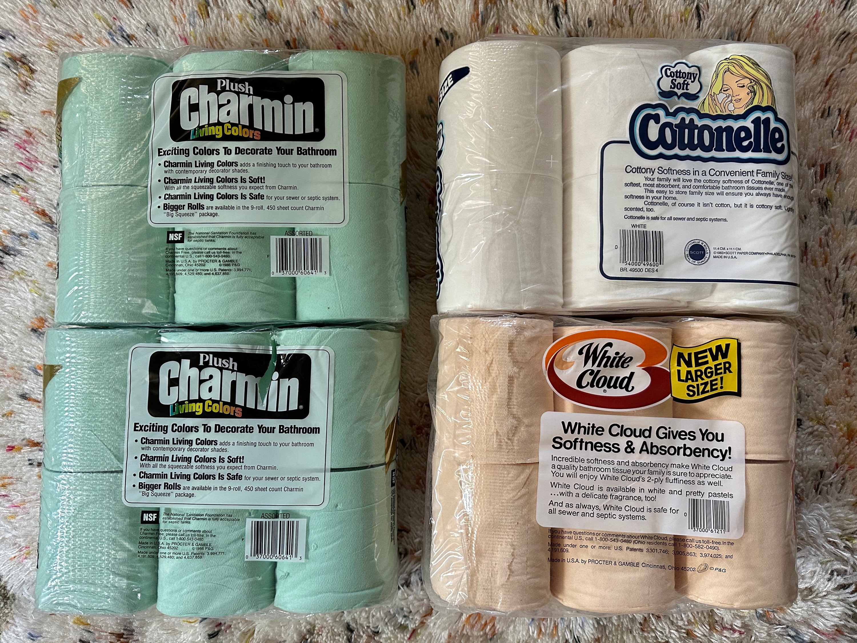 Vintage Toilet Paper 4 & 6 Roll Packs - Charmin Cottonelle Quilted  display picture 1