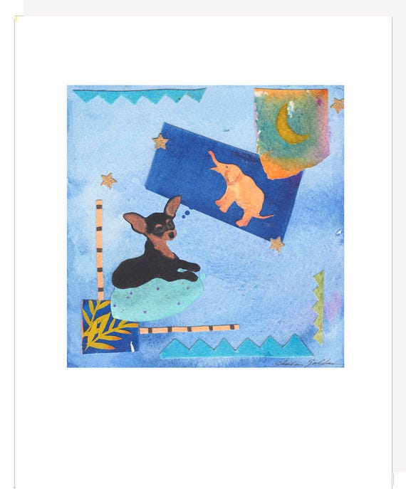 Chihuahua Traum Grosse Grusskarten Etsy