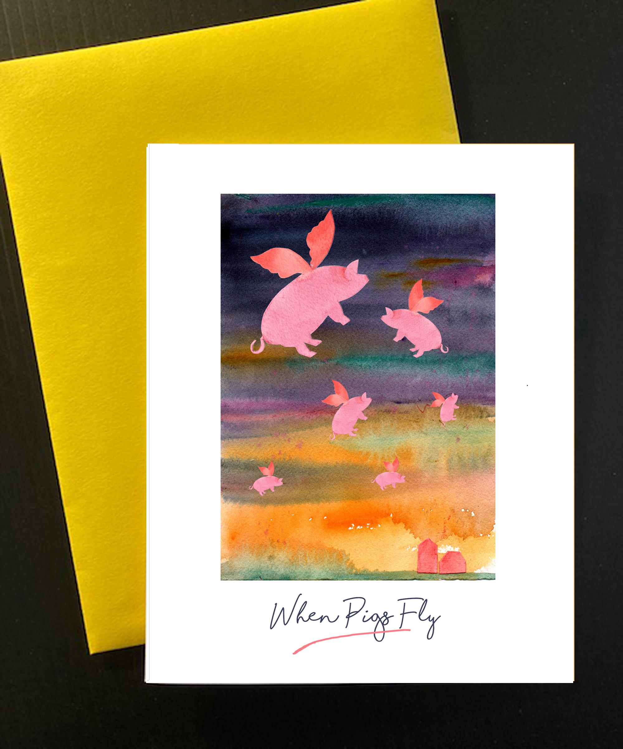 When Pigs Fly Note Card Pack - Etsy