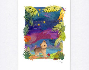 Little Yorkie 8 x 10 Matted Mini Print