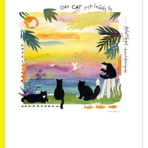 Sunrise Cats Art Note Cards