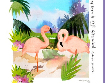 Relaxed Flamingo Note Cards Pack