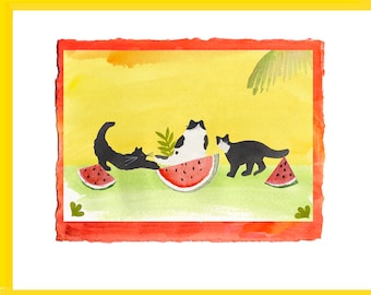 Watermelon Cats Note Cards