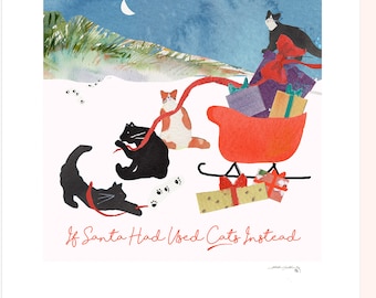 Christmas Cats Note Card Pack - If Santa....