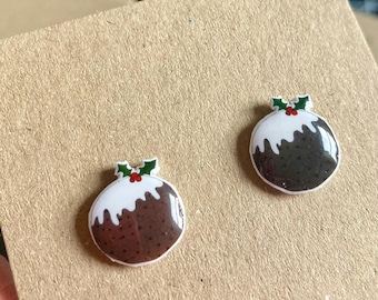 SUPER SECONDS SALE Christmas pudding earrings