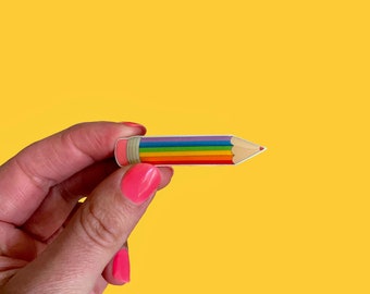 Larger Rainbow Pencil badge