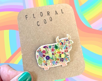 Highland floral coo badge