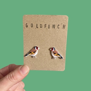 Little goldfinch bird earrings