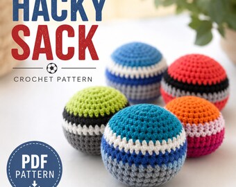 Patrón de ganchillo para Hacky Sack, tutorial para pelota de malabares con footbag (patrón en PDF)