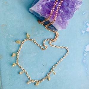 Citrine and Gold Beaded Necklace