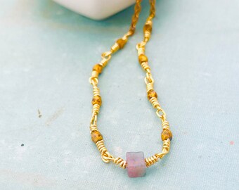 Jasper and gold necklace