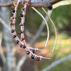 tigers eye and rose gold wire wrapped earrings image 4
