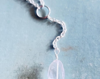 Collar de cuarzo transparente en plata