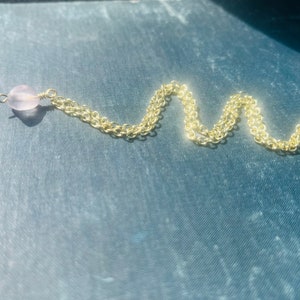 Single purple fluorite stone gold necklace image 2