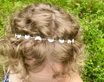 White shell moons headband