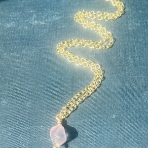 Single purple fluorite stone gold necklace image 4