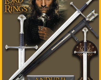 Anduril Collection Replica: Lord of the Rings Aragorn Sword & Scabbard Licensed Display