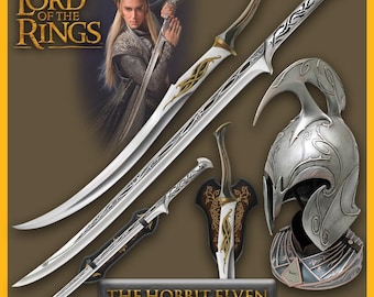 Elven Collection Replica: Lord of the Rings Licensed Elvish Sword & Helm Display Set
