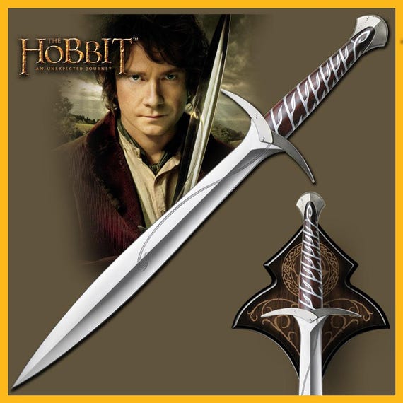 Bilbo Baggins Sting Sword Replica: The Hobbit Licensed Collectible with Display