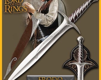 Frodo Collection Replica- Lord of the Rings Sting Sword & Scabbard Collectibles with Display
