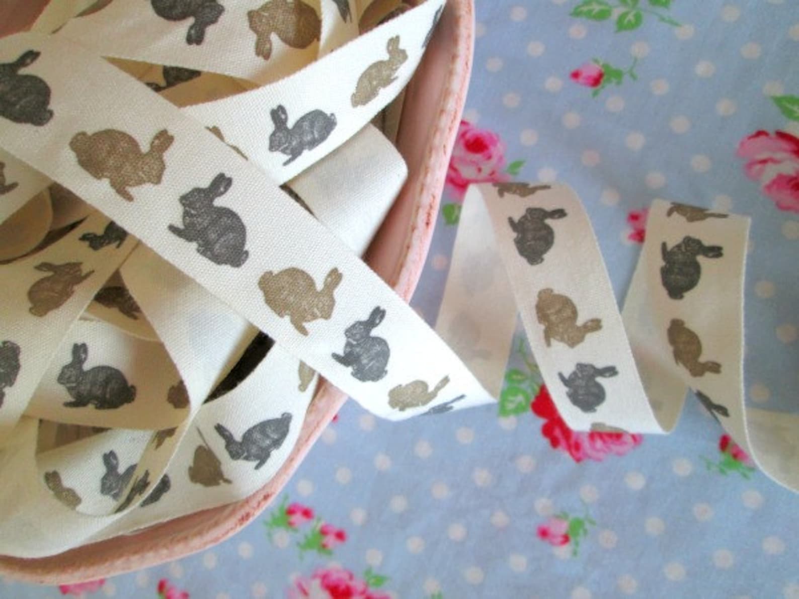 Bunny Rabbit Ivory Canvas Ribbon - 3/4 Inch - 1 Yard - Etsy