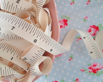 Tape Measure Ivory Canvas Ribbon - 3/4 inch -  1 Yard *** Please Note That This Is NOT An Accurate Measuring Tape***