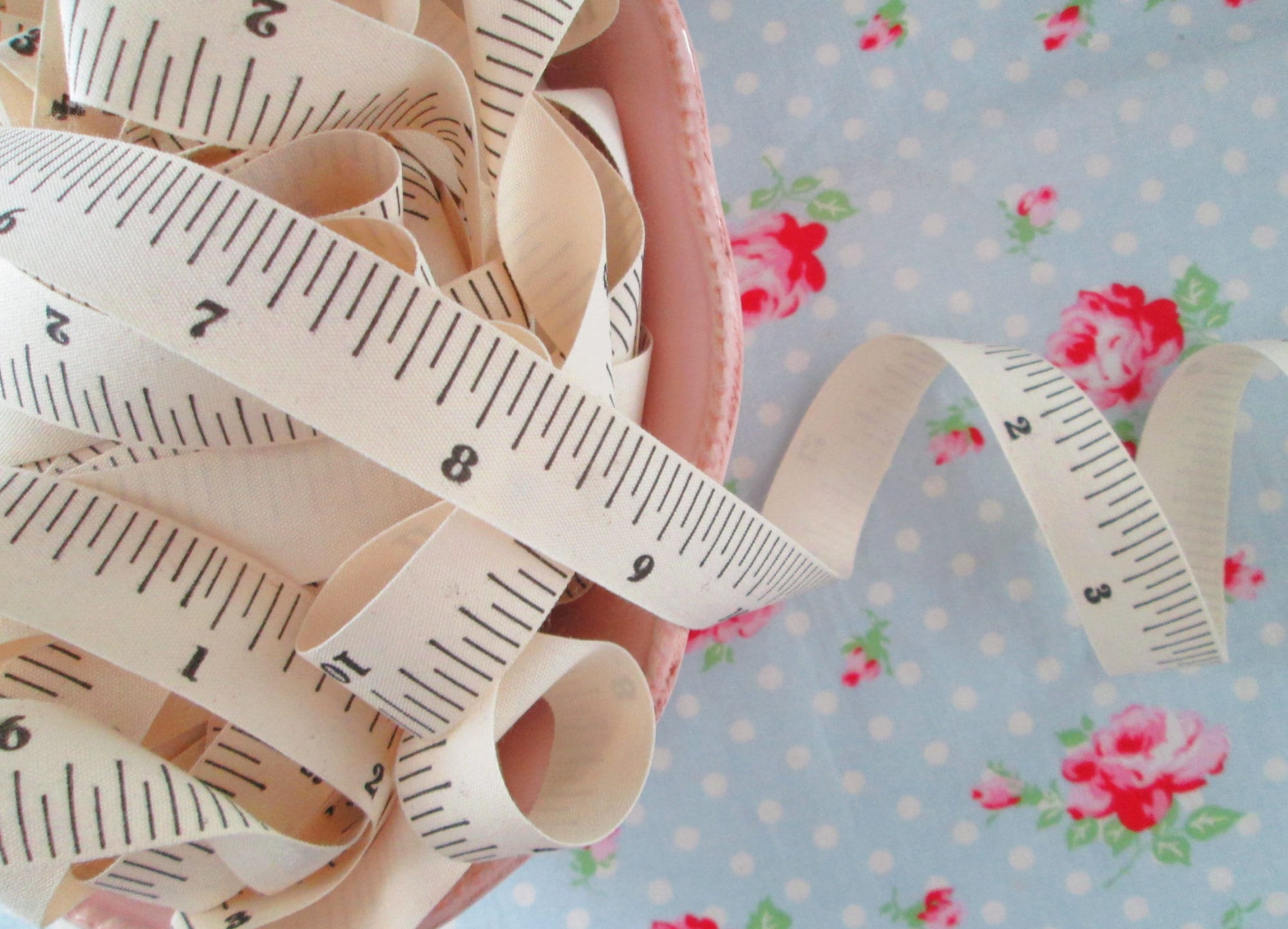 Antique Vintage Ruler Measuring Tape Patch Fabric Made in Korea by the Half  Yard 18x 5345cm X136cm Cotton Linen 