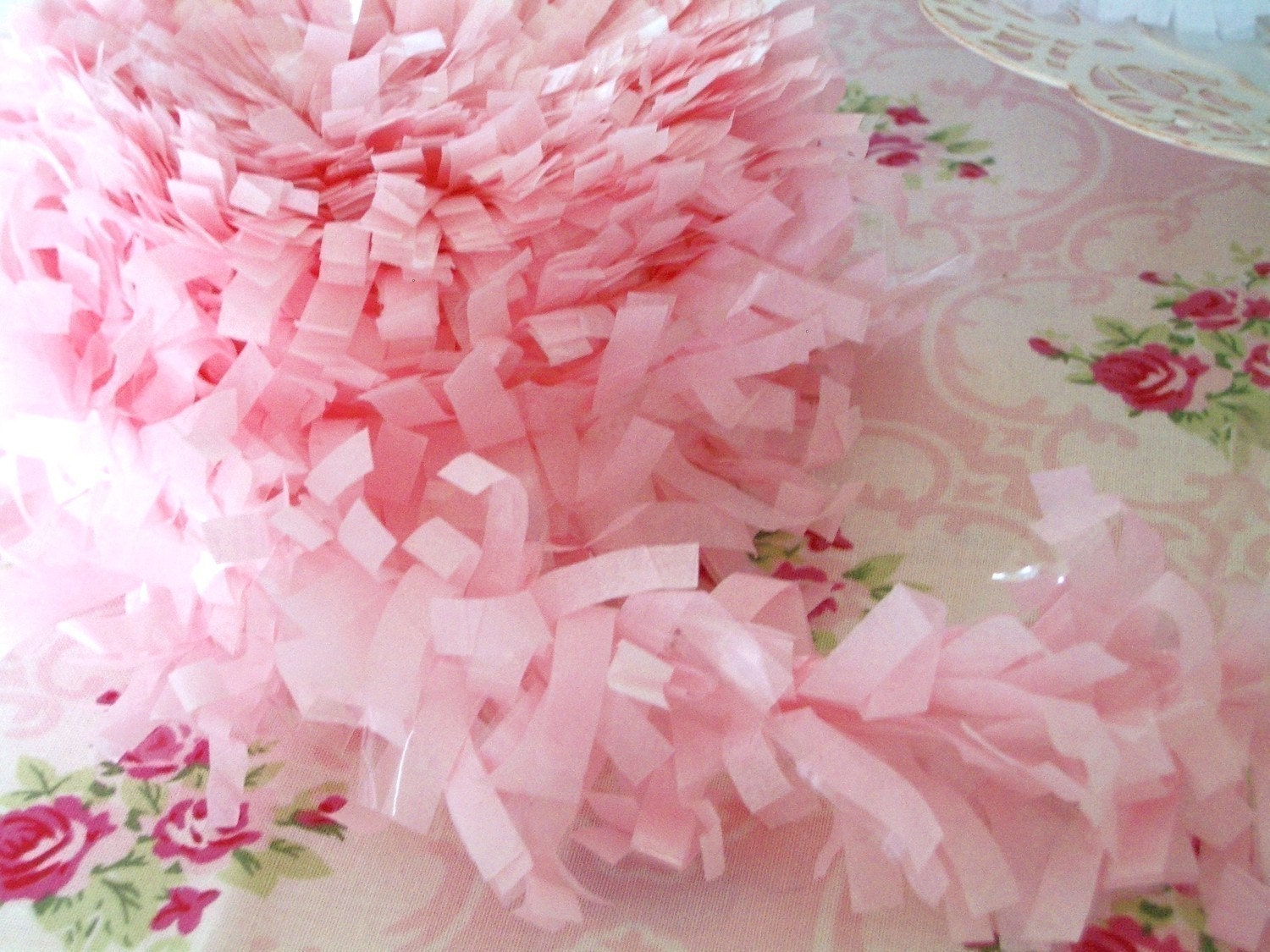 Tissue Garland Festooning Fringe Cotton Candy Pink 2 inch Etsy