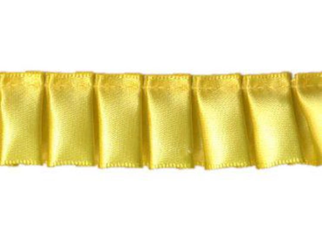 Ruffled Box Pleated Satin Ribbon/trim - Yellow - 7/8 Inch - 1 Yard - Etsy