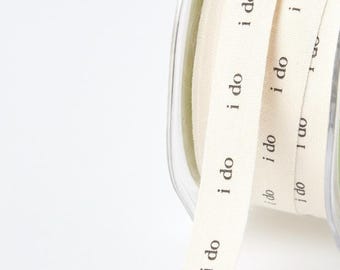 I Do Ivory Canvas Ribbon - 1/2 inch - 1 Yard
