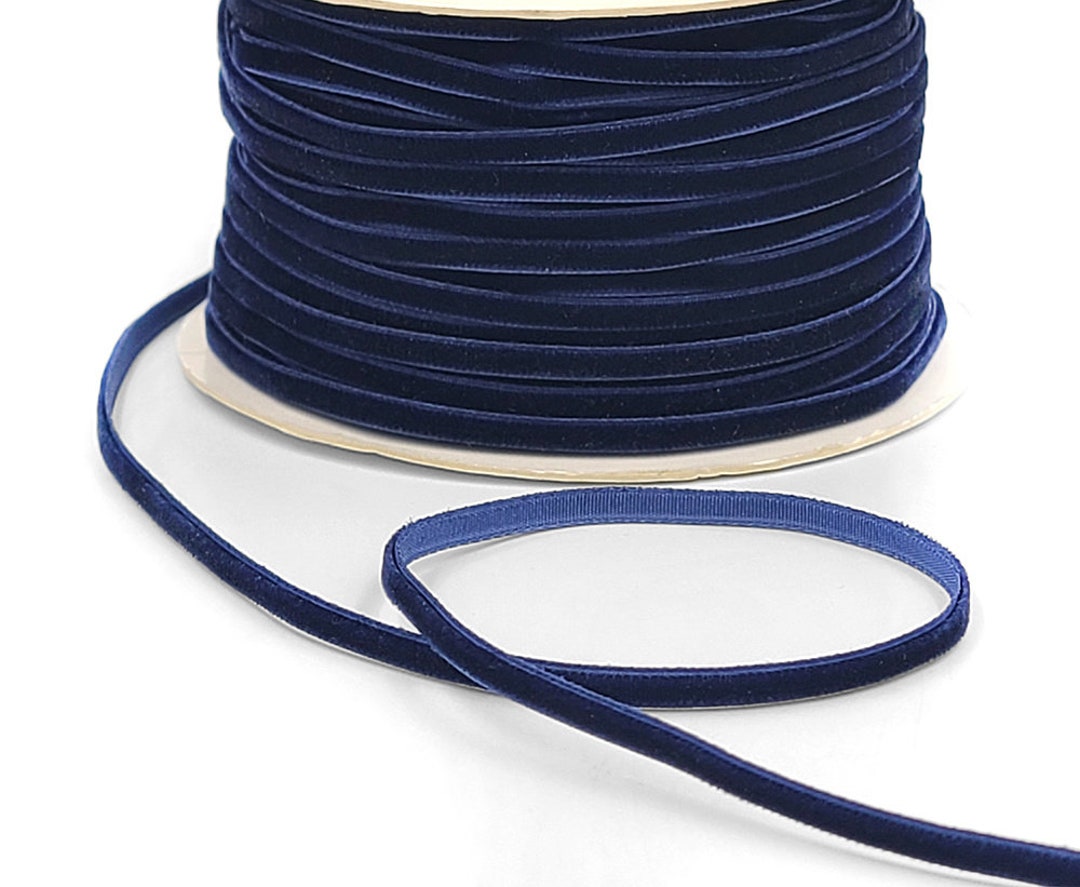 Navy Blue Velvet String Ribbon 1/8 Inch 1 Yard Etsy