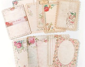 Vintage Style Tea Party Junk Journal Papers 5" x 7" - Set of 10