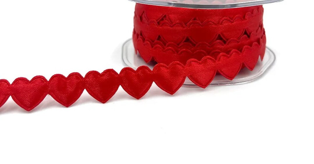 Heart Cut Out Ribbon Valentine Satin Hearts Cut Out Ribbon - Red - 3/4 Inch - 1 Yard - Etsy