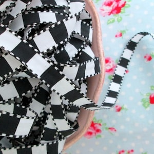 Check Ribbon - Black and White - 1/2 inch - 1 Yard