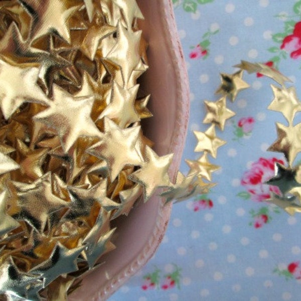 Metallic Gold Stars Cut Out Ribbon/Trim - 3/4 inch - 1 Yard