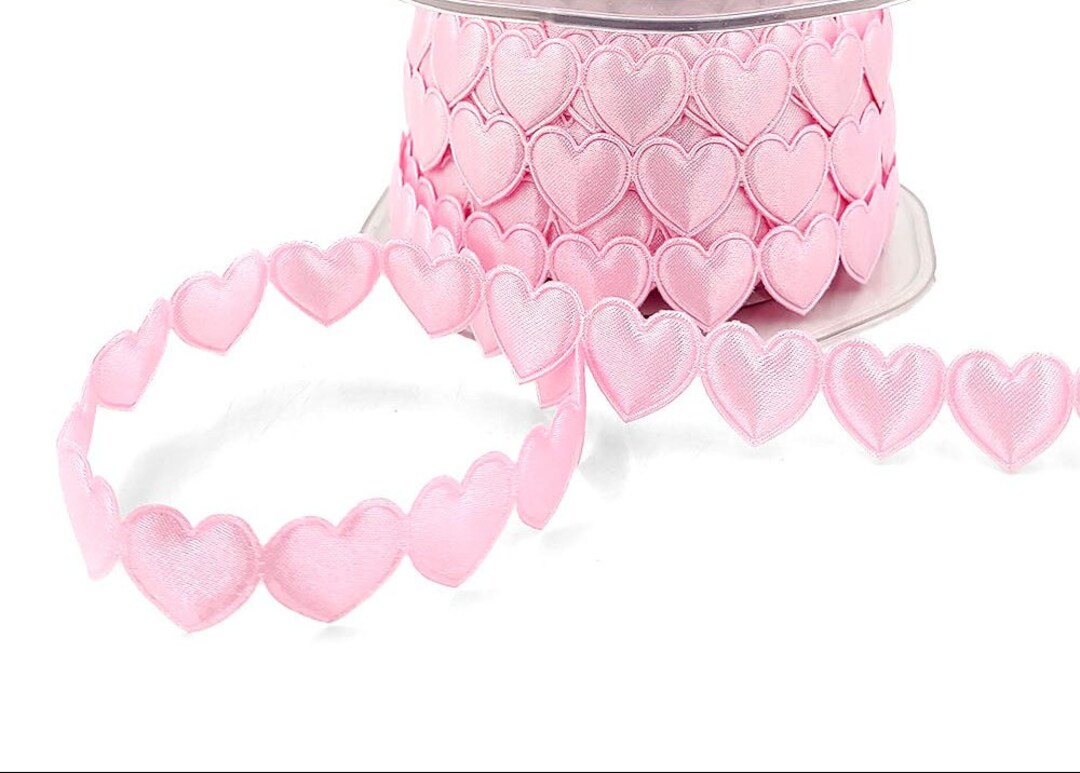 Heart Cut Out Ribbon Valentine Satin Hearts Cut Out Ribbon - Pink - 3/4 Inch - 1 Yard - Etsy