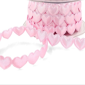 Valentine Satin Hearts Cut Out Ribbon - Pink - 3/4 inch - 1 Yard