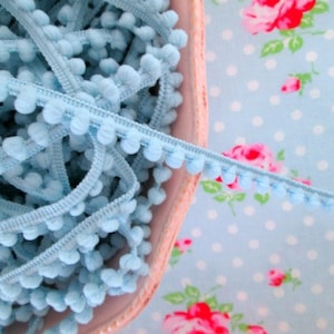 Baby Pom Pom Trim - Blueberry Blue - 1/4 inch Ball Fringe - 1 Yard